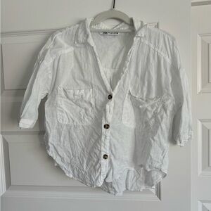 ZARA | Linen Shirt | Medium